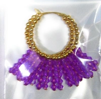 NIBRAS Purple Multi-layered Dangling Hoop Earrings - B09L1GK9SF, 9 gm, 7cm x 8cm x 1cm